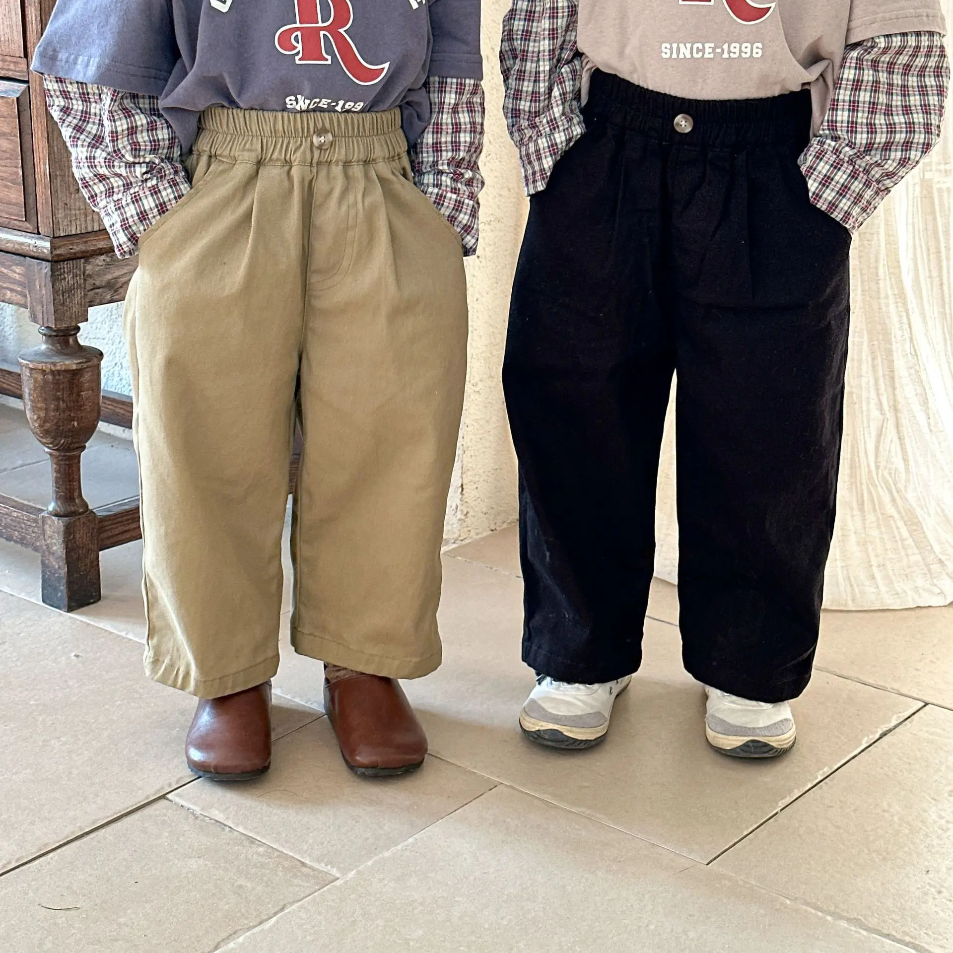 

Childrens Pants Autumn Outfit Loose Pure Cotton Casual 2024 New Spring and Autumn Collection Straight Leg Kids Pants