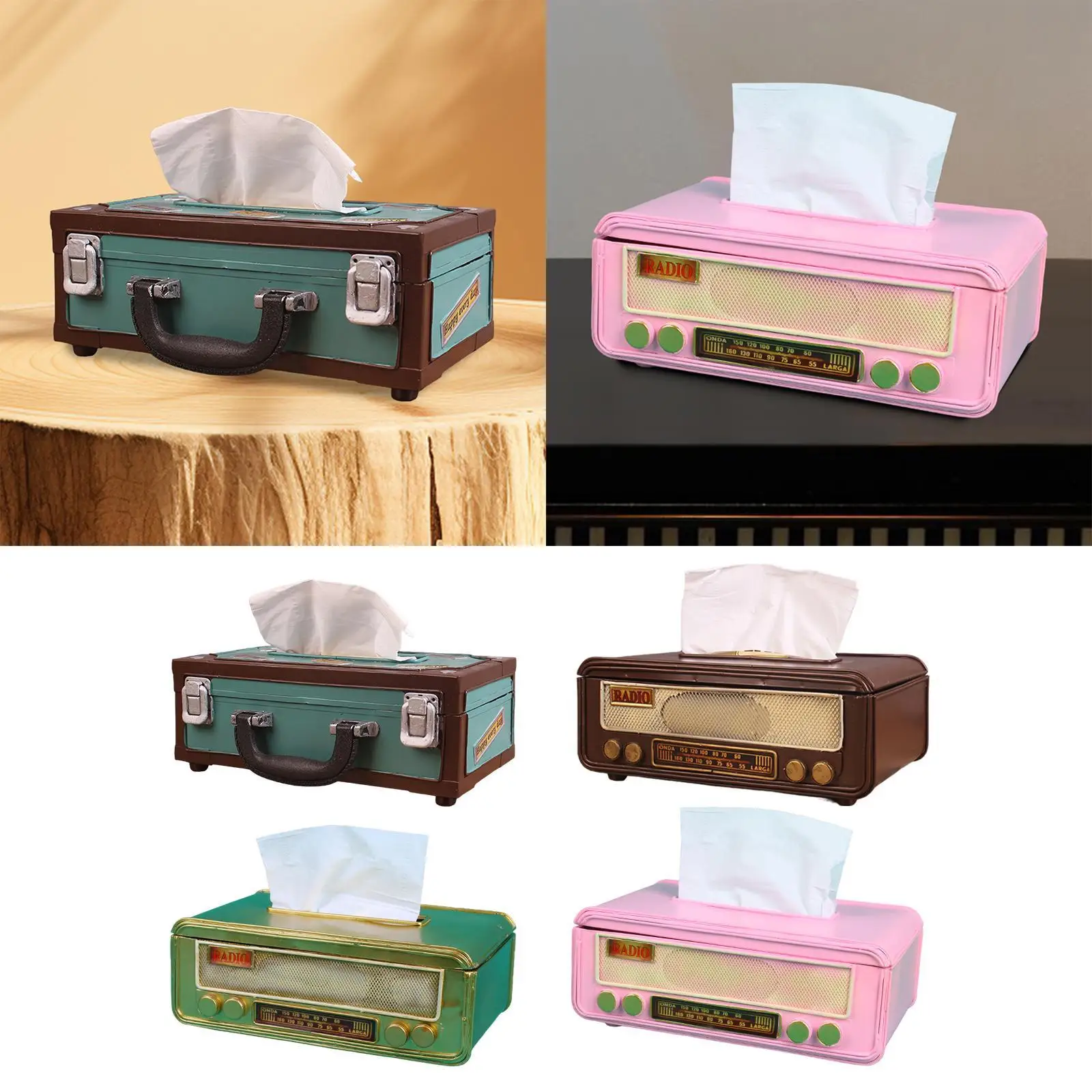 

Radio Shaped Tissue Box Cover Cute Napkin Case for Restaurant Hotel Bathroom