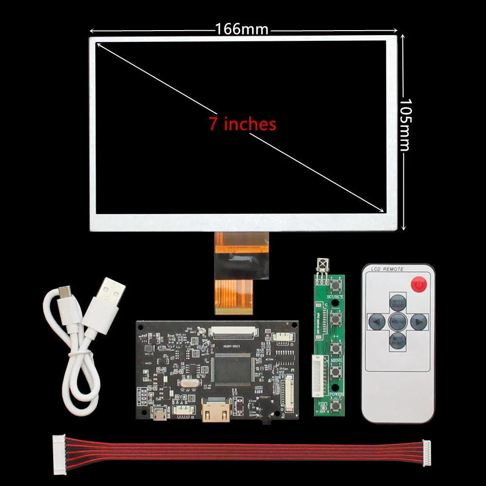 Imagem -02 - Polegada Display Lcd Placa de Controle de Driver de Tela de Áudio Hdmi-compatível para Raspberry pi Banana pi Monitor de Computador 7