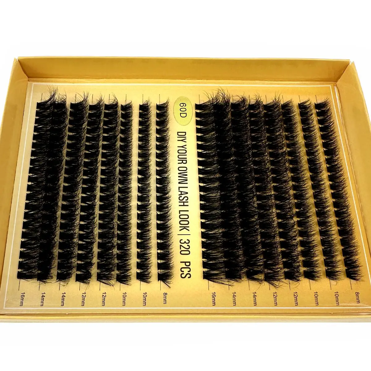 HBZGTLAD 16 Reihen Einzelne Wimpern Natürliche Russland Volumen Nerz Wimpern 320 Bundles 60-100D Cluster Wimpern Verlängerung Make-Up Cilios – Detail 4