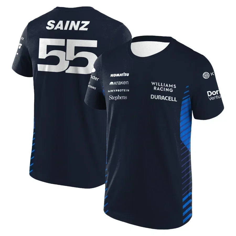 Camiseta impresa en 3D for events al aire libre 2025، fanatici de alban، camiseta de cursas masculinas de F1 Williams #2