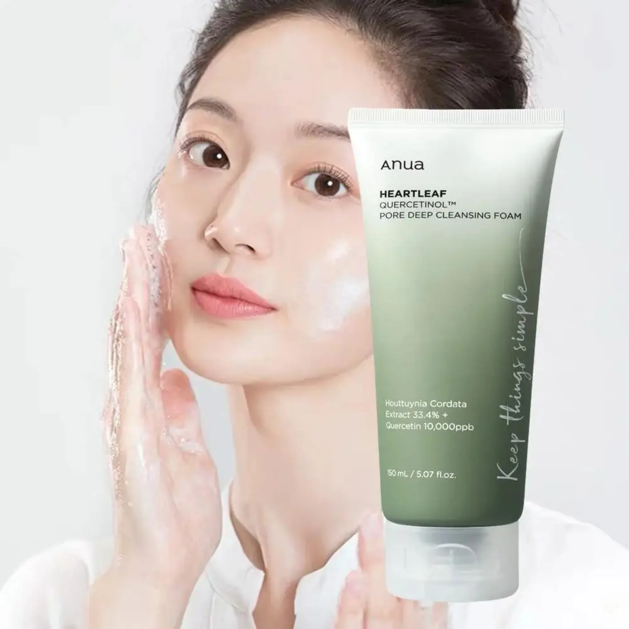 Korean Deep Cleaning Facial Cleanser Moisturizing Refreshing Oil Control Not Tight Cleanser Dense Foam Skin Care 150ml