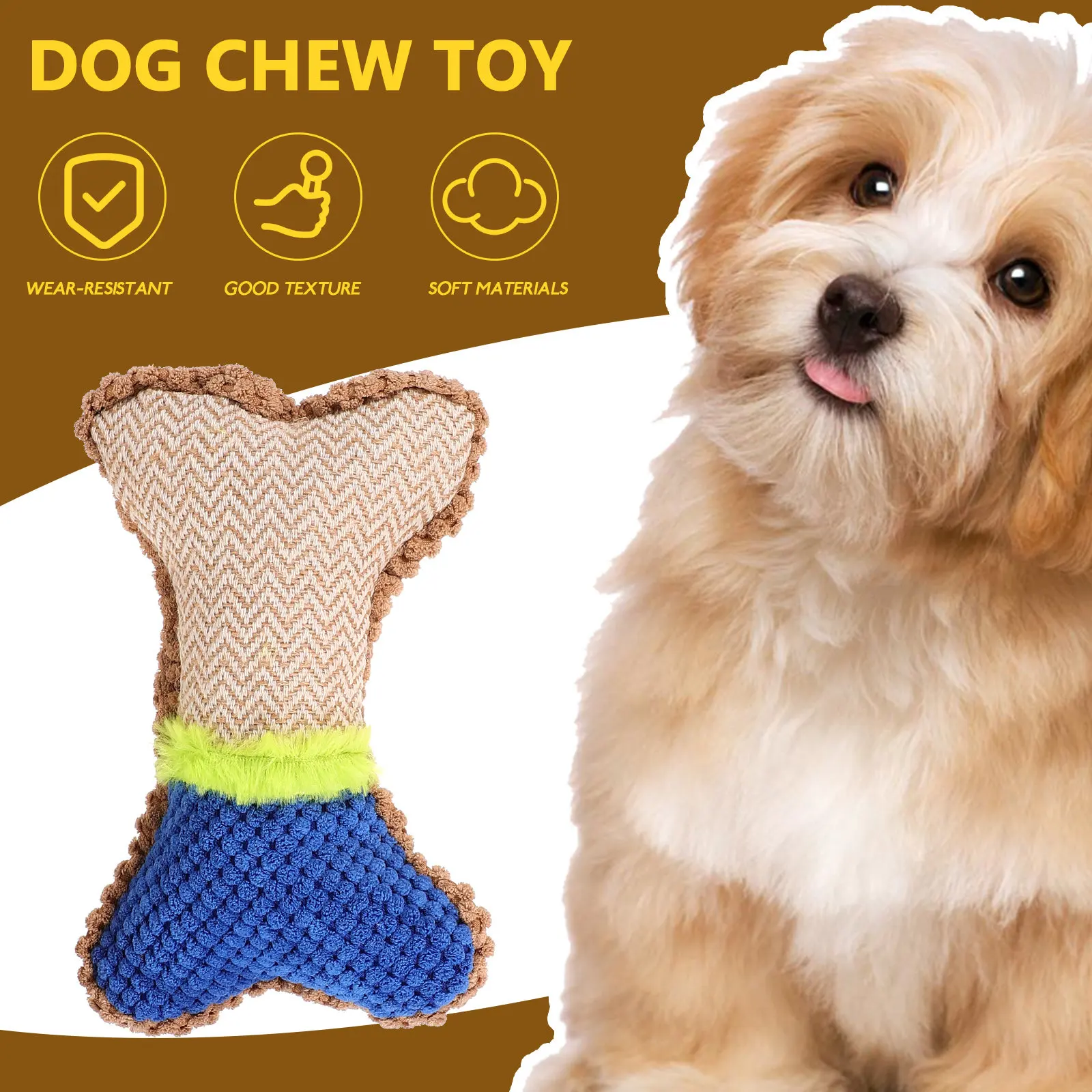 3Pcs Dog Chewing Squeaky Bone Soft Interactive Puppy Small Medium for Teeth Grinding Training Dog Chew Toy Puppy Toys Small Dogs