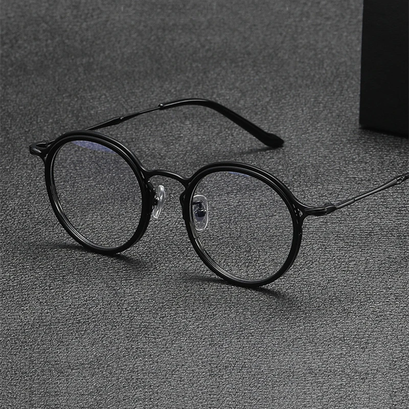 

Handmade Retro Round Prescription Eyewear for Men Vintage Titanium Acetate Optical Glasses Frame Women Fashion Myopia Eyeglasses