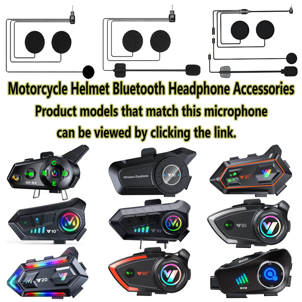 Motorcycle Helmet Bluetooth Headset Intercom Microphone Universal Accessories Full Helmet Half Helmet 3/4 Helmet Microphone