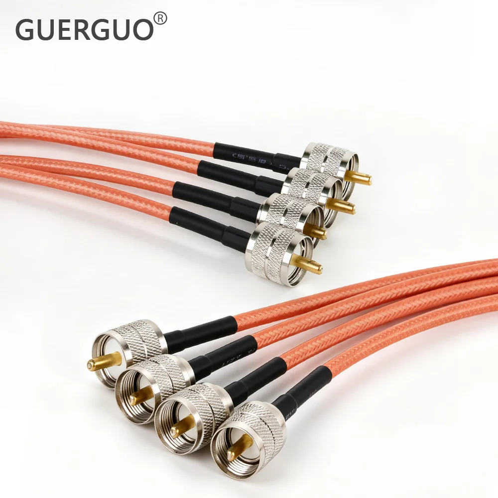 PL259 UHF Male to UHF SO259 Female Right Angle 90 Degree RF Coaxial RG400 Cable Jumper Adapter Low Loss 50-3 50 Ohm RF Adapter