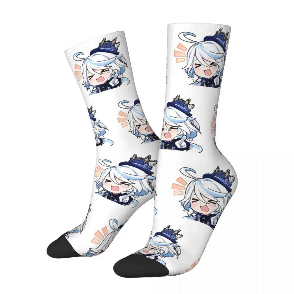 Men Women Cute Furina Genshin Impact Game Lover Socks Cotton Casual games Socks Harajuku Merch Middle Tube Socks