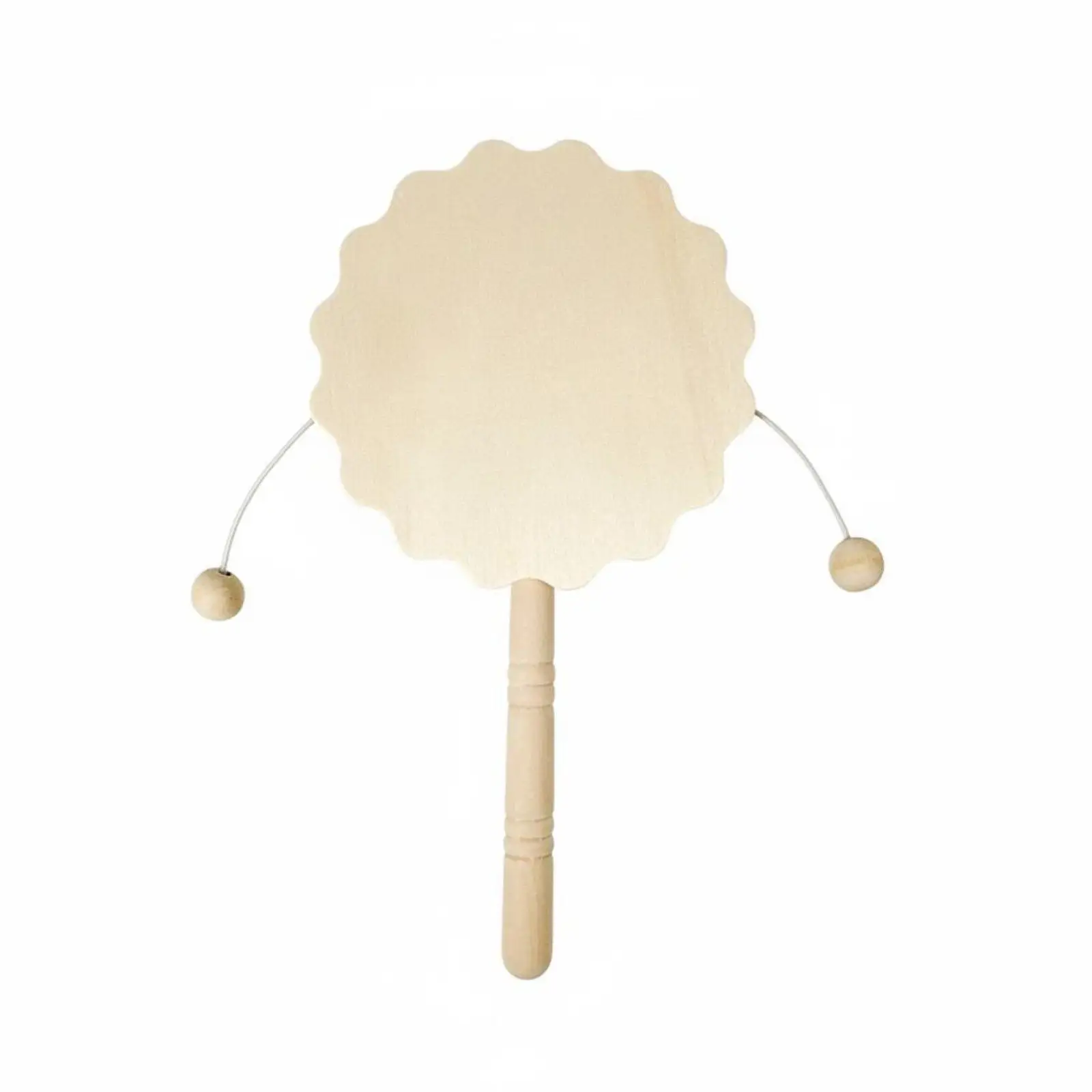 Unpainted Children Rattle Drum Craft Material Wooden Educational Toy for Kids Hand Art Activities