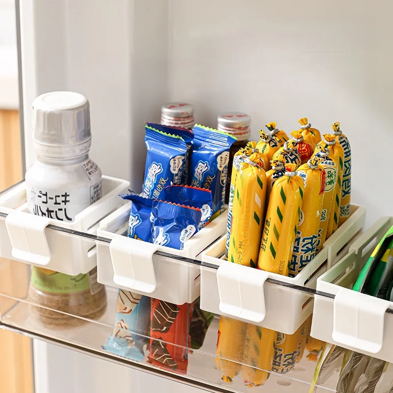 Refrigerator Side Door Storage Partition, Extendable Storage Partition/Baffle, Beverage/Sauce Pack/Snack Organizer