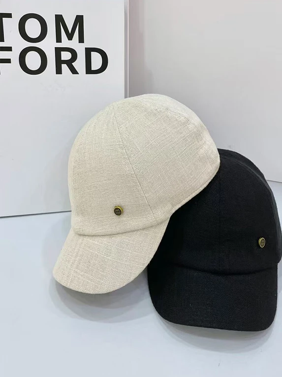 

New Spring Summer Lightweight Linen Soft Top ort Brim Baseball Cap Women's Casual Versatile Dubill Hat Men's Sunade Cap