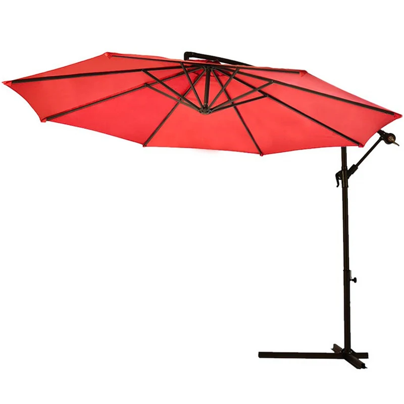 Modern Outdoor Garden Umbrella 3m Hanging Banana Cantilever Parasol with Customized Color Logo for Commercial Beach Gym Park Use