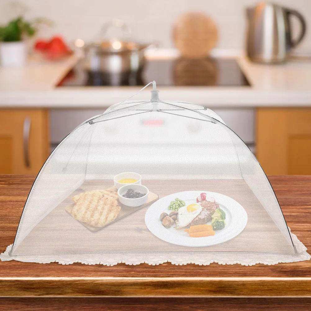 

6Pcs Mesh Folding Food Cover Foldable Cuisine Protective Nets Dining Table Dish Covers for Outdoor Bbq Picnic Camping