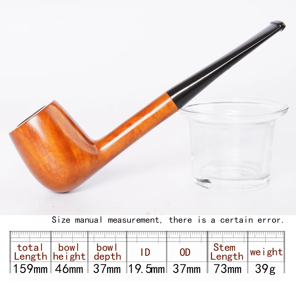 MUXIANG handmade briar tobacco pipe rainbow color pipe straight handle billiard pipe beginner pipe vulcanized rubber pipe mouth