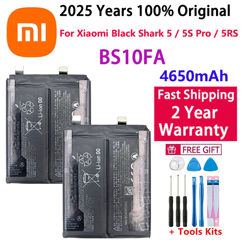 

2025 Years 4650mAh BS10FA 100% Original Battery For Xiaomi Blackshark Black Shark 5 / 5S Pro / 5RS Phone Batteries Fast Shipping