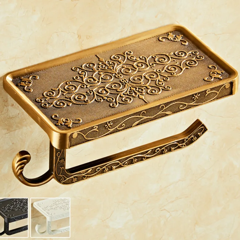 

Antique Brass Toilet Paper Holder Bathroom Mobile Holder Toilet Paper Roll Holder Bathroom Storage Rack Accessory