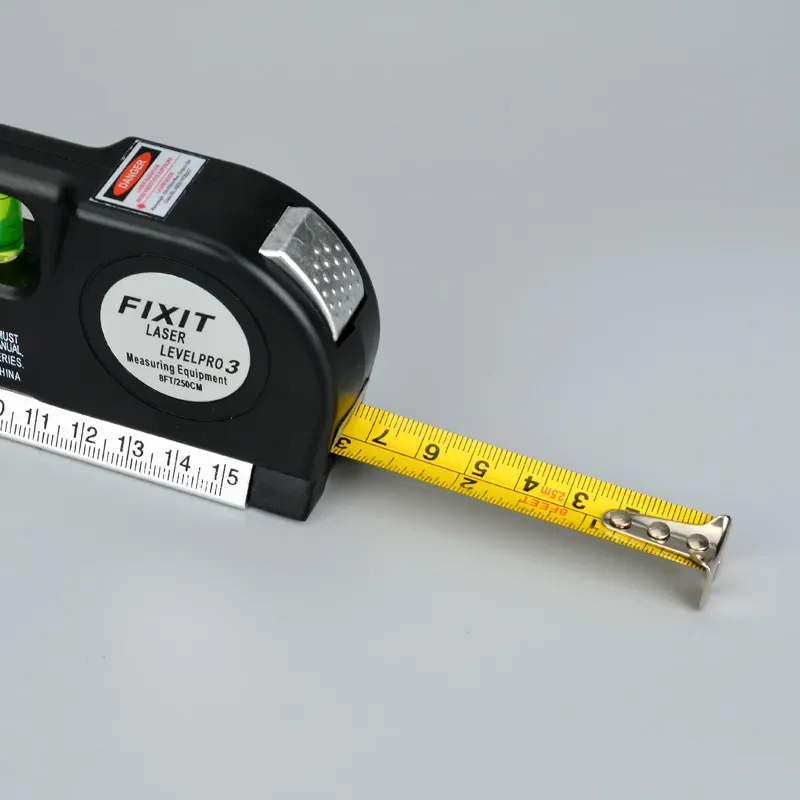 2.5m Aluminum Alloy Level Ruler with Self-Locking Bubble Infrared Spot for Construction Measuring Tool