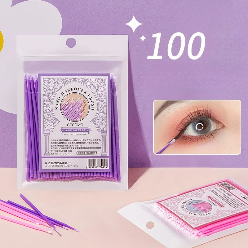 Eenmalig gebruik Gevlokt lippenborstel Make-upborstelset Professionele sanitaire applicator voor nauwkeurige make-up en opruiming Reizen Must Have