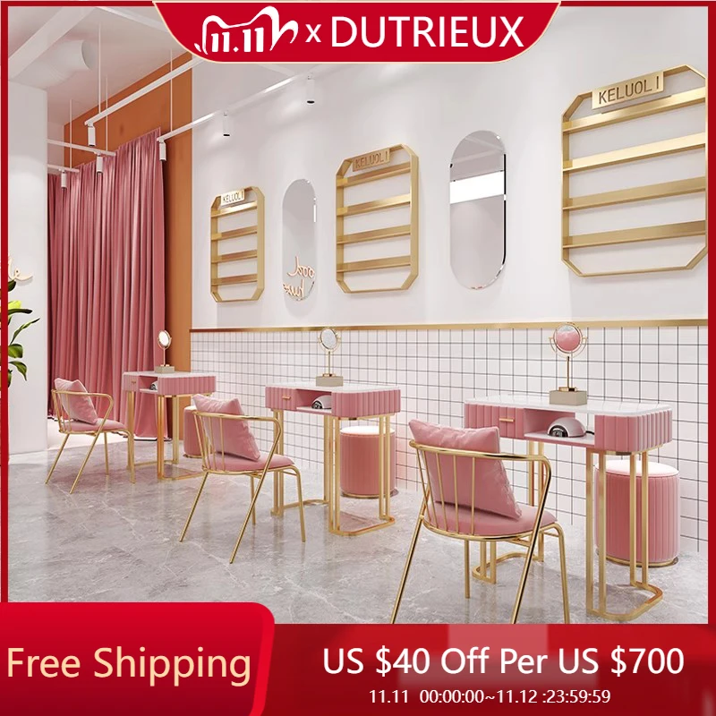 

Макияж, высокое качество, стол для ногтей, европейский роскошный художественный салон, маникюрный стол, стойка регистрации Mesa Tavolo Per Unghie, мебель для маникюрного салона