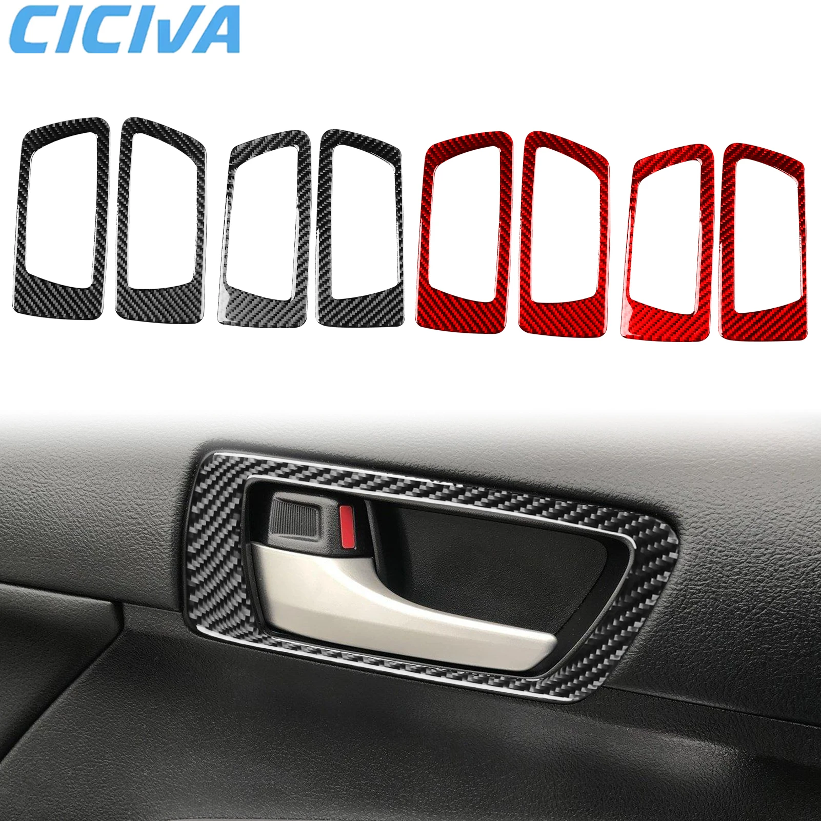 

For Toyota Camry XV50‌ 7th 2012-2014 Carbon Fiber Door Handle Door Bowl Interior Car Accessories Cover Decorative Stickers Trim