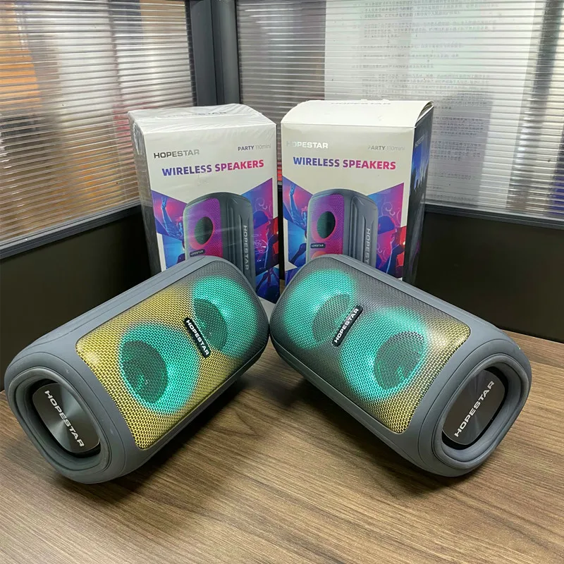 

Водонепроницаемый уличный беспроводной Bluetooth-сабвуфер RGB TWS с 3D-звуком, подвесной колонка HiFi TF HOPESTAR Party 110 Mini