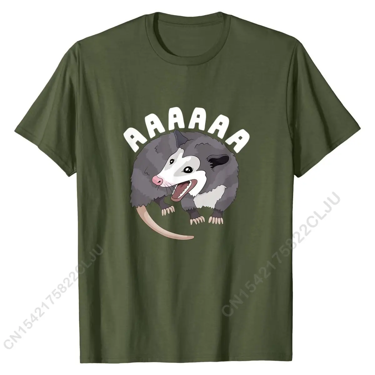 AAAAAA Screaming Opossum Stressed Possum Funny Dank Meme T-Shirt Classic Men\'s Top T-shirts Cotton Tops & Tees Party