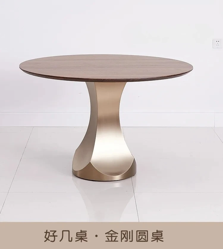 

Italian Style Light Luxury round Table Nordic Minimalism Dining Table Modern Minimalist Business Conference Table
