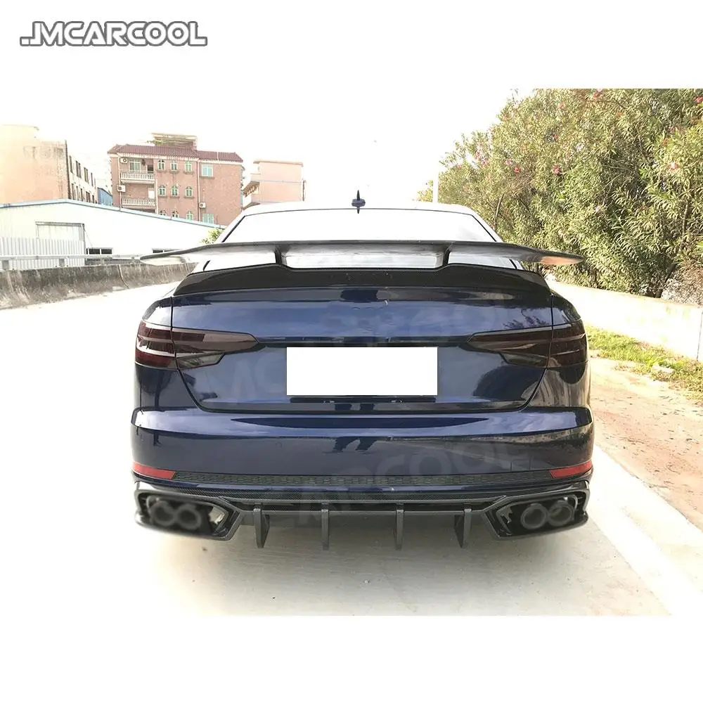 

Dry Carbon Fiber Rear Racing Spoiler Boot Wings For Audi A4 Sline Sport S4 Sedan B10 2019 2020 FRP Rear Trunk GT Style Spoiler