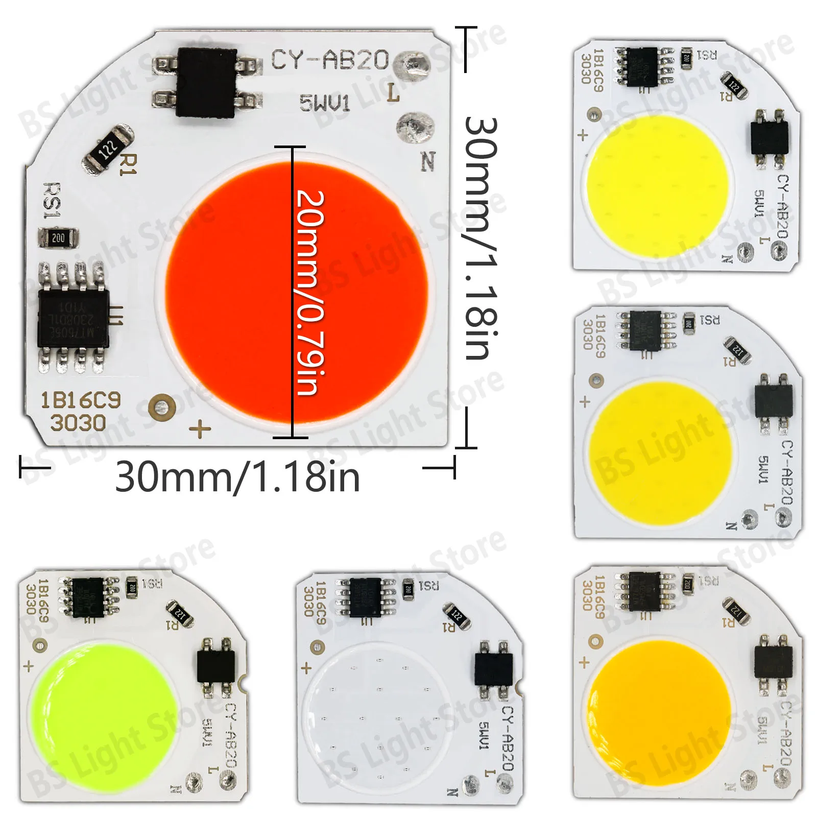 10 قطعة Cob Led 220 فولت أبيض محايد دافئ أحمر أزرق أخضر 5 واط Led أضواء المسارات الأضواء ديكور المنزل الداخلي مصدر الضوء