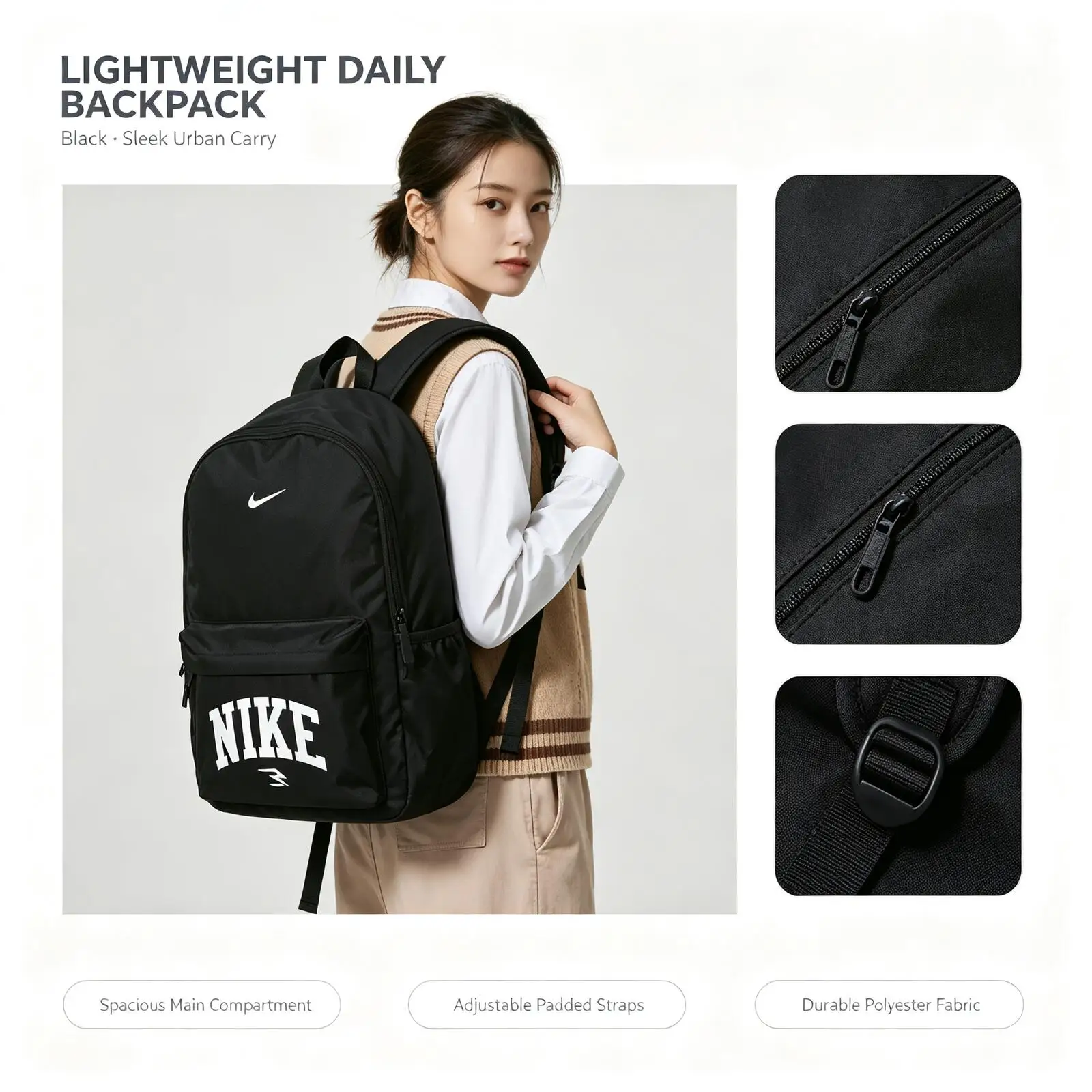 New Nike Men's And Women's Sports Bags, Outdoor Travel Storage, Fashionable Backpacks, Student School Bags N32533091GS-005