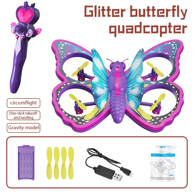 RC quadrirotor paillettes papillon télécommande Drone quadrirotor enfants avion jouet modèle de vol avion jouet cadeau enfant fille adulte