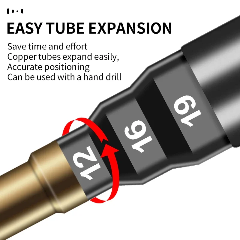 LUXIANZI 6 IN 1 Copper Tube Expander For Air Conditioner HVAC Repair Swaging Flaring Tools Hex Shank Swage Electric Drill Bit