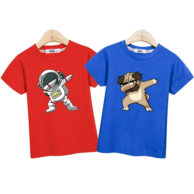 Boys' New Brand T-Shirt Sets Dabbing Cartoon Shirt Children Short Sleeved Summer Outfit 2pcs Suits