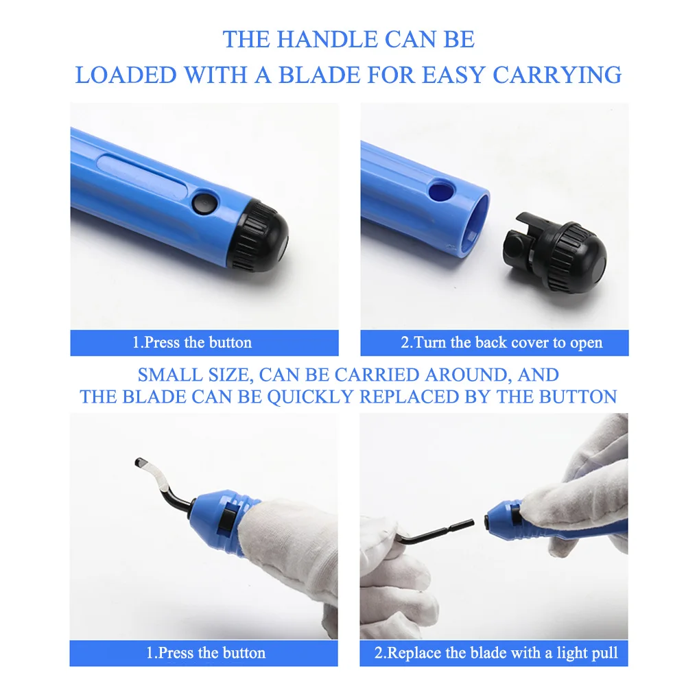 Handle Burr Metal Repair Deburring Tool Kit NB1100 Router Bit Rotary Deburr BS1010 Blades Remover Hand Tool for Wood Plastic