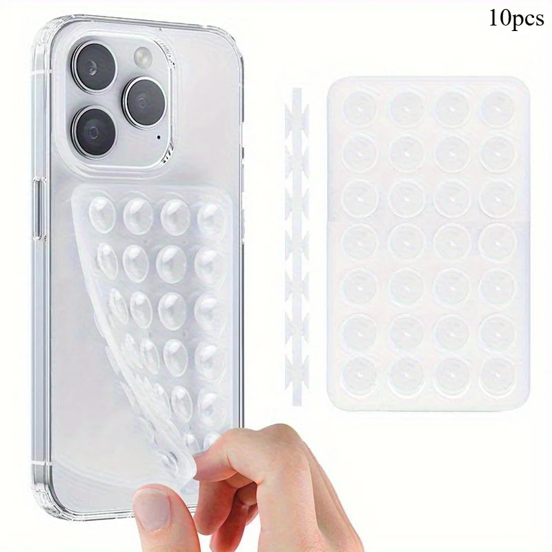 10Pcs Double-Sided Silicone Suction Phone Holder Strong Grip Waterproof Shower Stand for Video & Photography