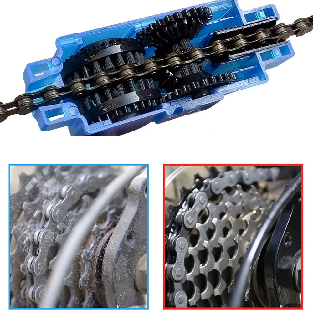 

MTB Bike Chain Cleaner 3D Brush and Oil Application Tool for Easy Washing Lubrication Drivetrain Maintenance Kit