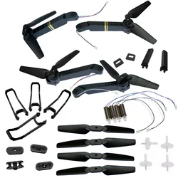 E58 RC Drone Spare Parts Propeller Blade Clip Protection Guards Landing Skid Main Gears Motor Arm with Motor Blade Accessories