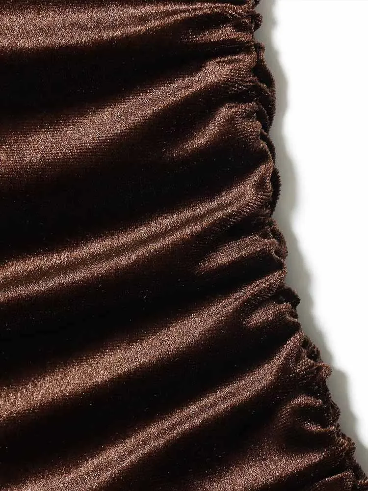 Estilo europeu e americano inverno nova tendência da moda feminina fino ajuste falso veludo retalhos em camadas decoração vestido curto