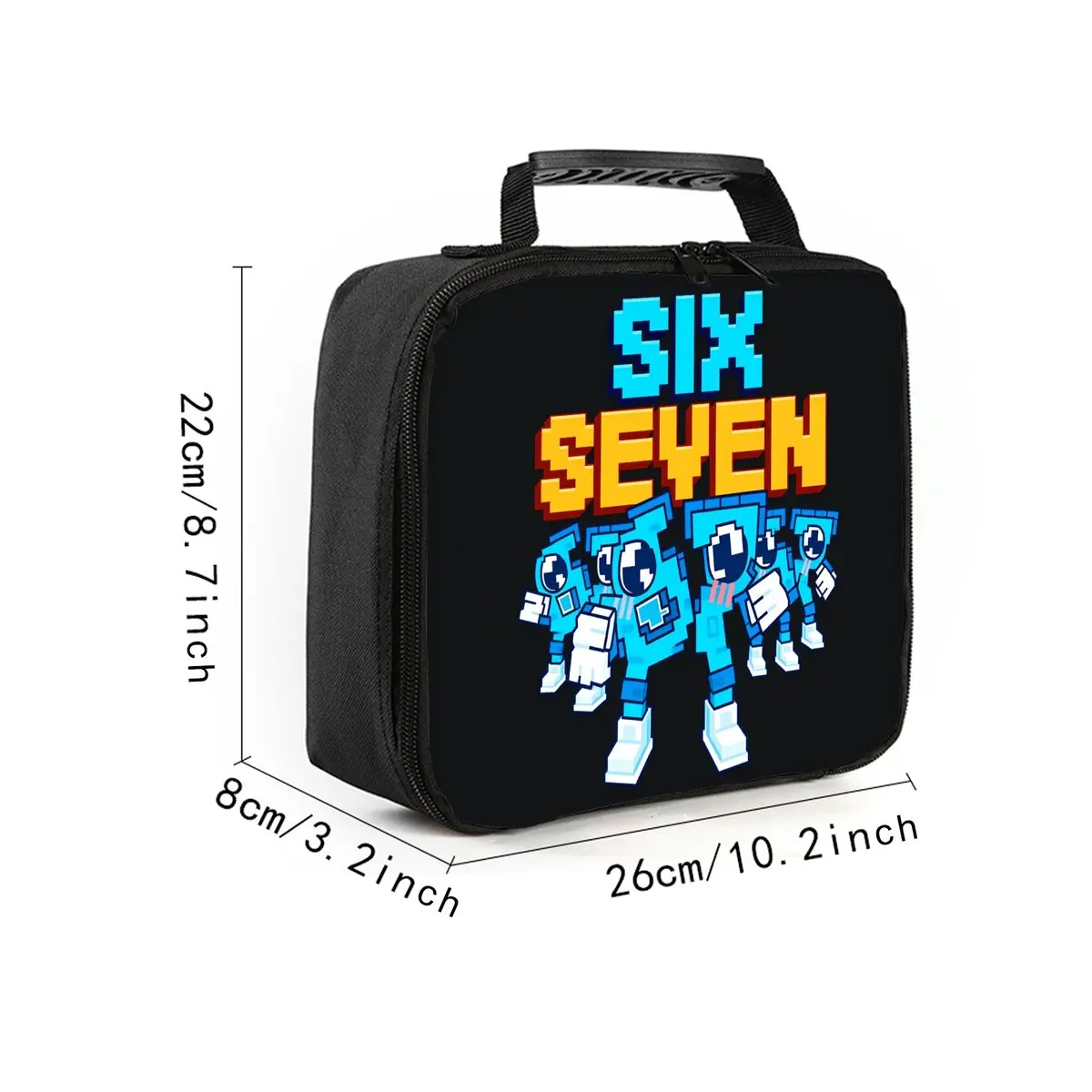 Colorful Number 67 Print Lunch Bag for Boys/Girls Best Gift 2D Flat Cartoon Design for School and Outdoor Handheld Picnics Bags