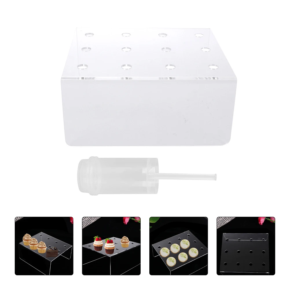 Plastic Cake Display Stand Push Tube Rack for Snacks Fruits Ice Cream Longlasting Storage Solution Cake Bracket Dessert