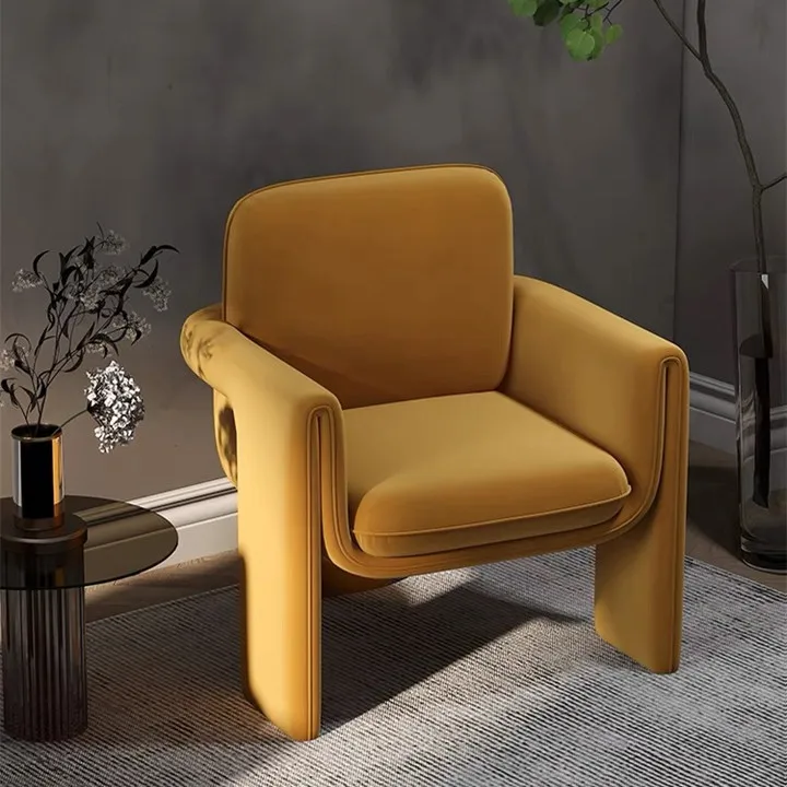 Luxury Single Chair Light Luxury Hotel Wooden Armchair for  Living Room