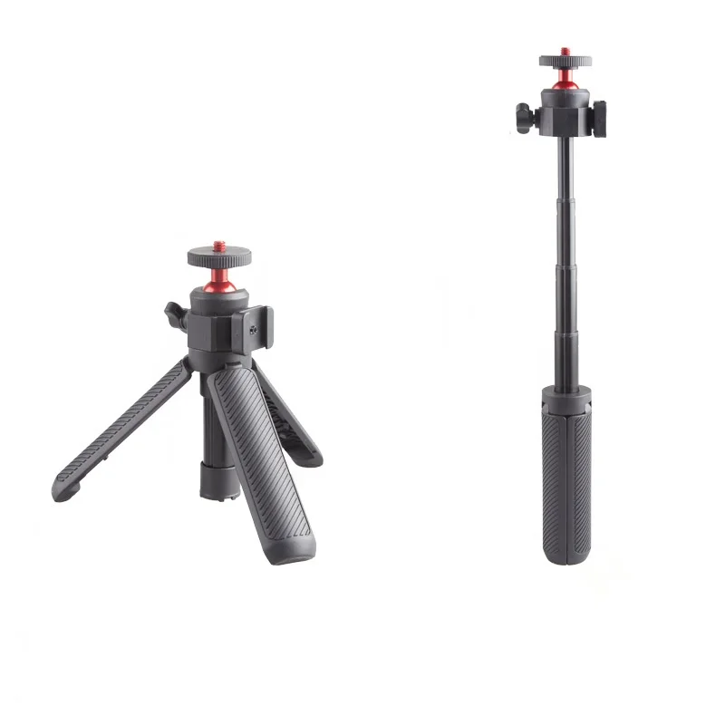 Ausziehbares Mini-Kamerastativ mit 1/4-Zoll-Schraubhalterung für GoPro Insta360 DJI Action Pocket Camera, 360 °   Kugelkopf und Kaltschuh