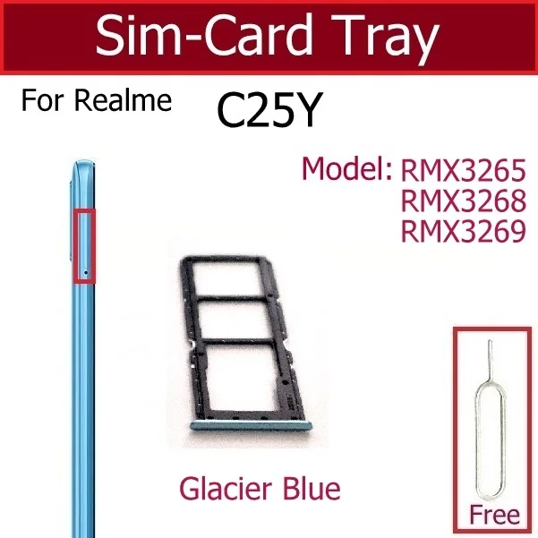 SIM Card Tray For OPPO Realme C20 C21 C25 C21Y C25Y C25S C20A Sim Card Slot Tray Holder Adapter Replacement Parts