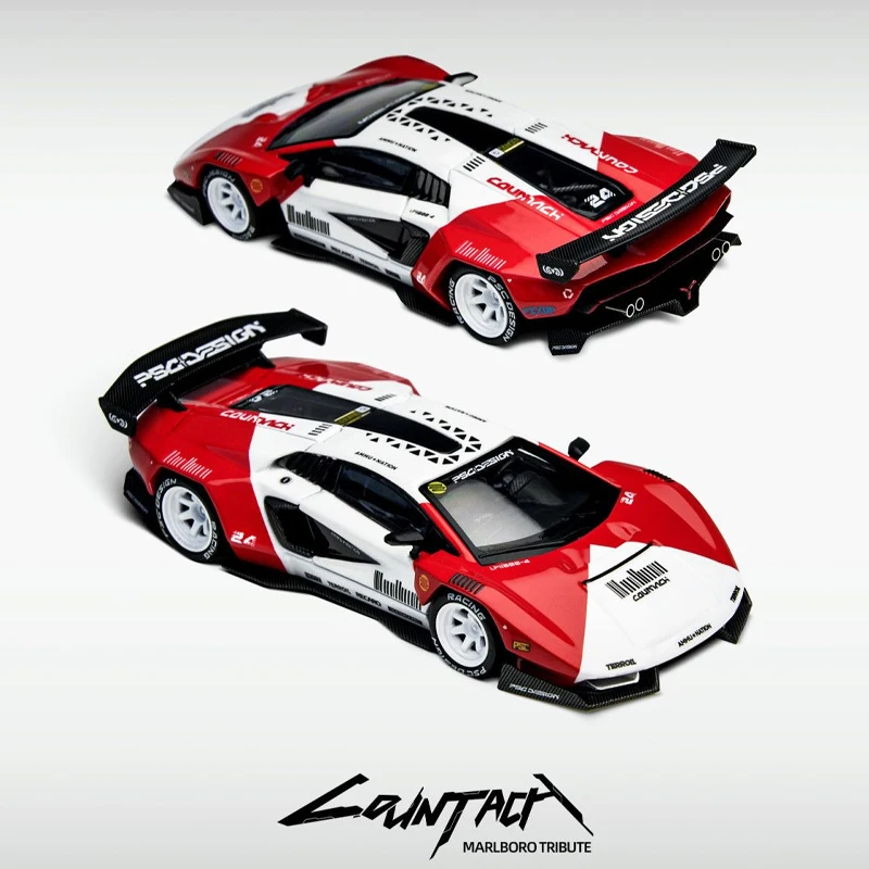 TimeMicro × PSC 1:64 Countach Marlboro Tribute Edition aleación Diecast modelo carreras librea réplica entusiastas del deporte de motor preventa