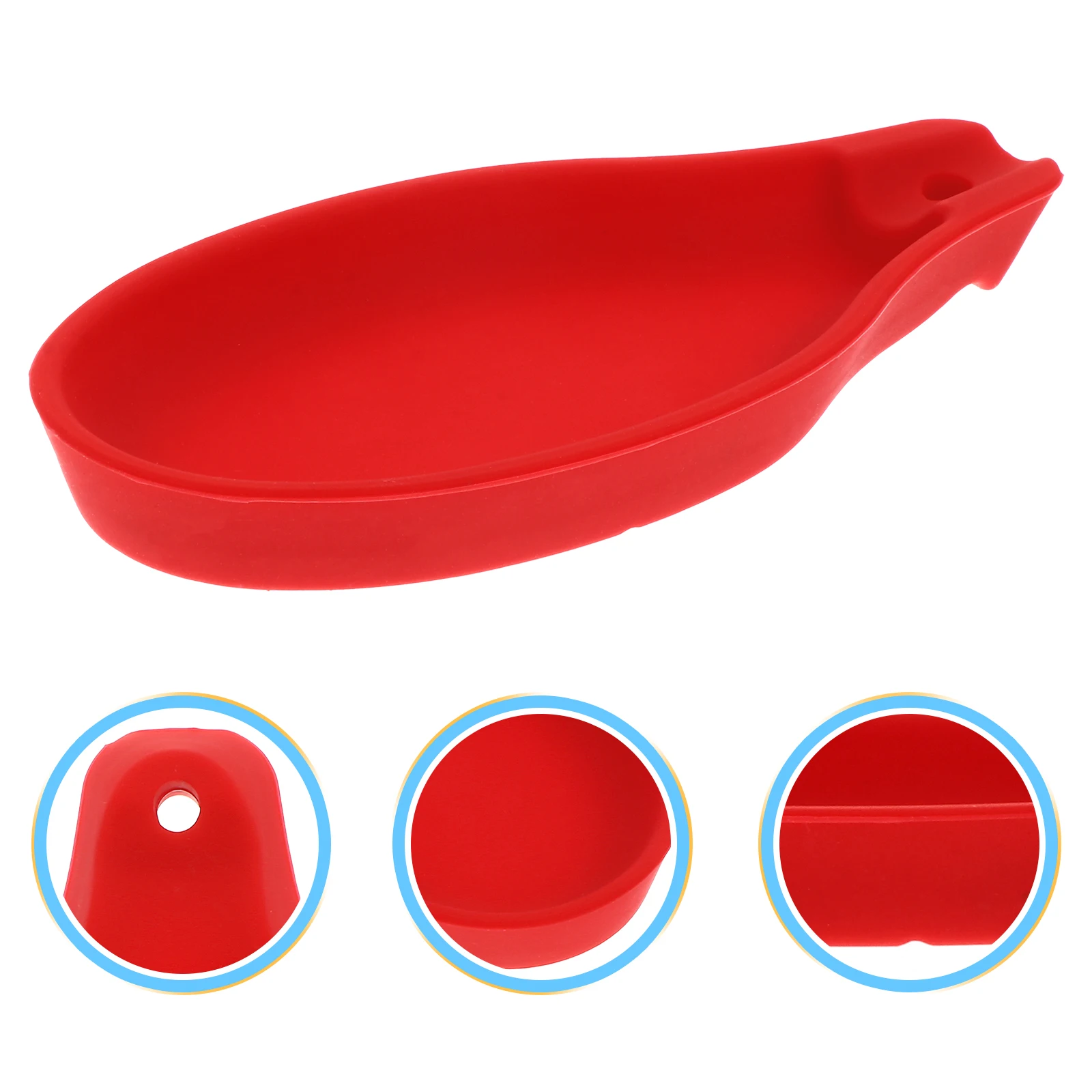 

2pcs Silicone Holders Heat Resistant Utensil Mat Kitchen Storage Rack Soup Ladle Holder Home Counter Spatula Stand Red