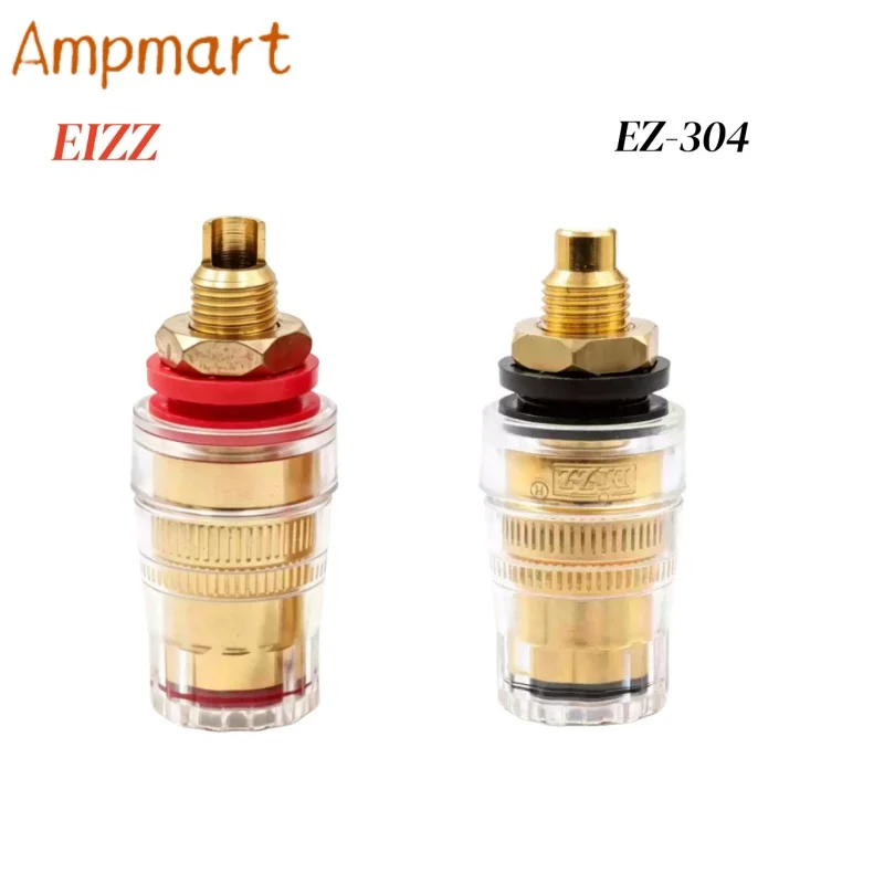 Conectores de Terminal de Cobre Puro Banhados a Ouro 24K Ampmart EZ-304/305/307 para Amplificadores de Válvula HiFi e Plugs de Alto-falante