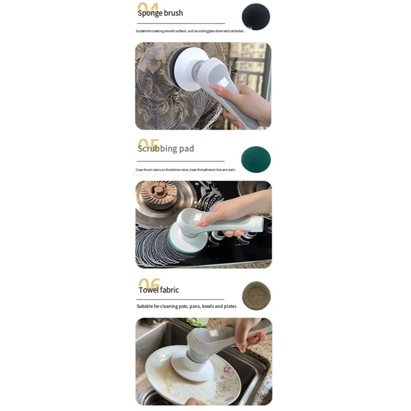 

A84E-Водонепроницаемый сменный набор щеток-электрический скруббер для ванной комнаты для чистки с длинной ручкой