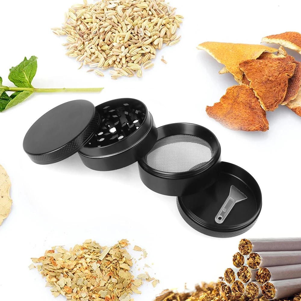 Molinillo de tabaco en forma de Rayo de 4 capas, cortador de hierbas de aleación de aluminio para fumar, cortador de especias, accesorios para cigarrillos, 40MM, 50MM