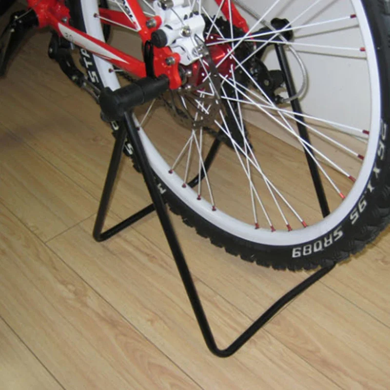 Portable Universal Flexible Bicycle Mountain Bike Display Triple Wheel Hub Repair Stand Kick For Parking Holder Folding image 3