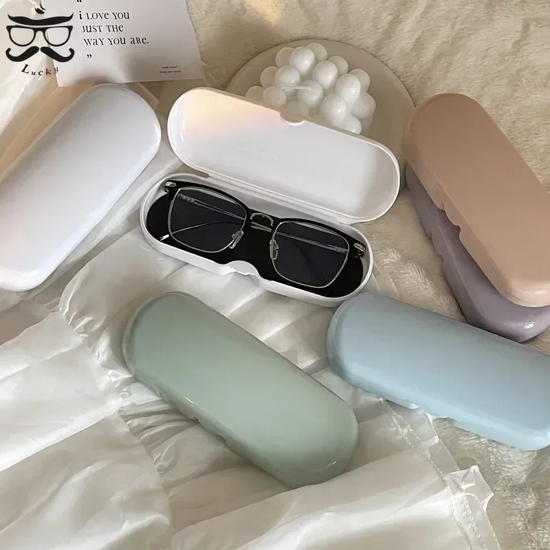 Cream Colored Glasses Case Women Portable Cute Sunglasses Myopia Glasses Storage Box Travel Glasses Protective Organizer