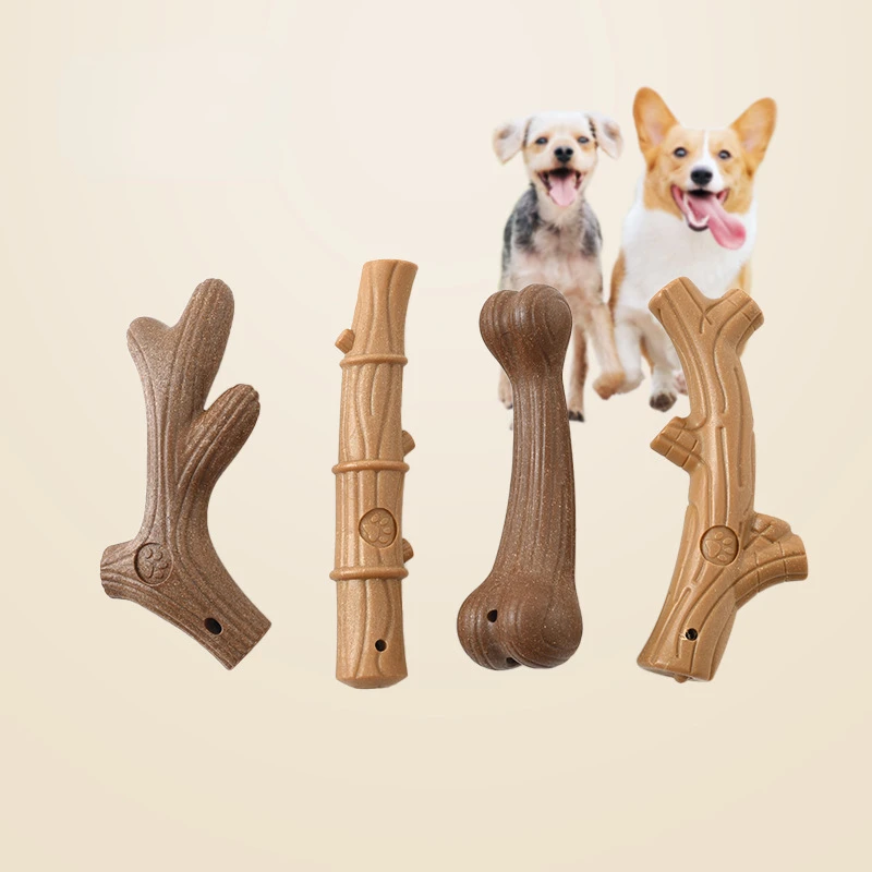 

Pet Dog Chew Toys Molar Teeth Clean Stick Interesting Pine Wood Cute Bone Shape Durable Bite Puppy Interactive Toy Pet Supplies